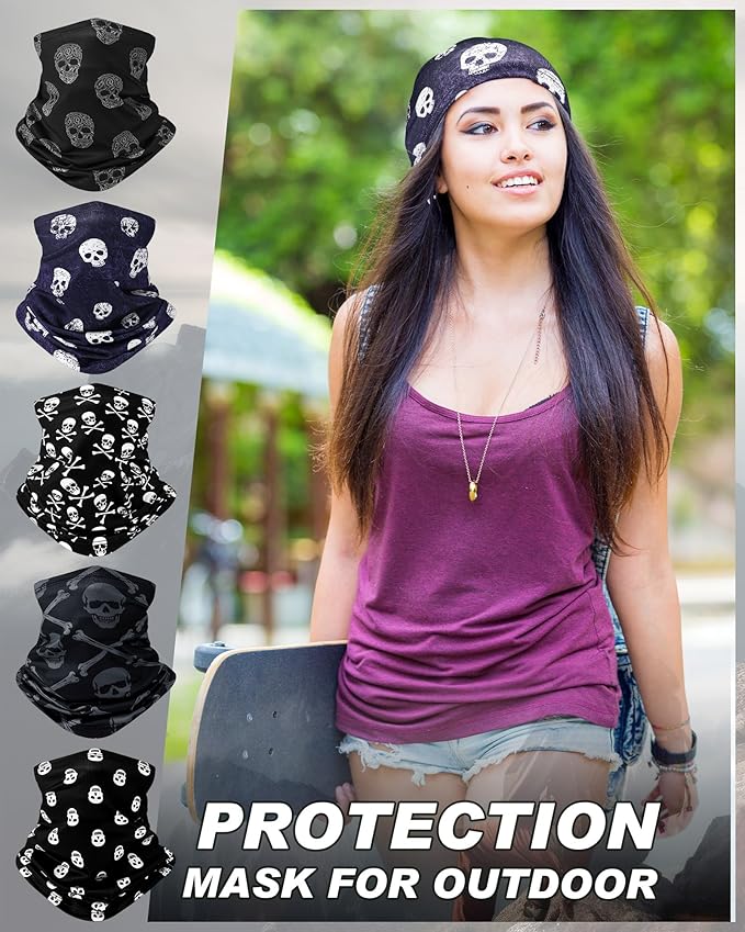 Cuffbow 12 Pack Neck Gaiters Face Mask Balaclava for Men Women Cooling Neck Gaiter Summer UV Protection Scarf