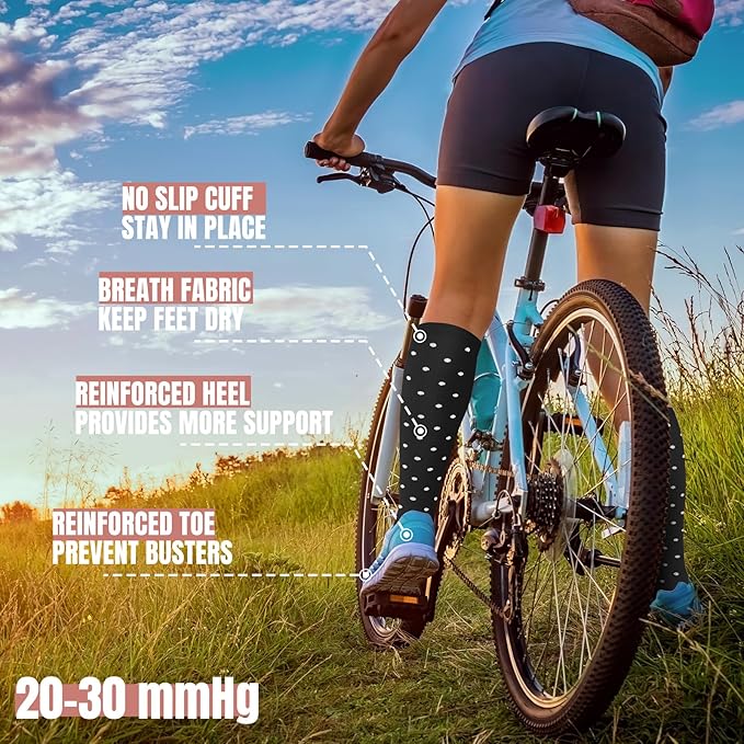 cerpite Compression Socks for Women & Men Circulation 8 Pairs Compression Socks 20-30 mmhg Best for Running,Nurse,Travel