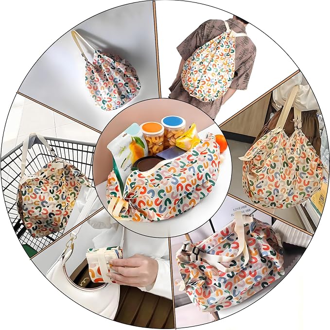 Compact Reusable Grocery Tote Bag – Lightweight, Foldable & Packable Shopping Bag for Travel