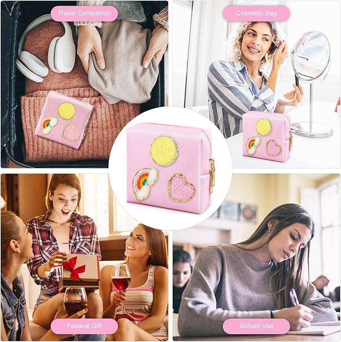 airogym Period Bag for Women, Sanitary Napkin Storage Bag, Functional PU Leather Sanitary Pad Bags for Panty Liners, Tampons, Menstrual Cup Pouches, Sanitary Pads Organizer with Zipper