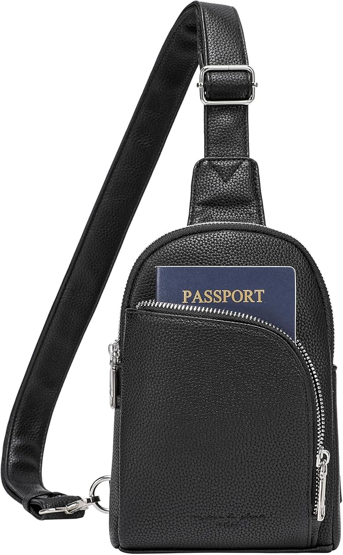 INICAT RFID Blocking Sling Bag, Anti Theft Crossbody Bag for Women Compact Travel Purses Leather
