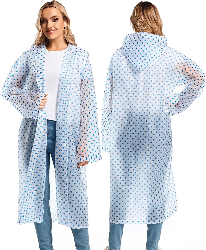Rain Ponchos for Adults Reusable Raincoats Survival Heavy Duty Military Impermeable 2 Packs Rain Coat…