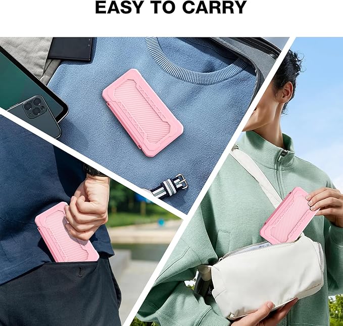 HEIYING Switch Game Case for Nintendo Switch 2/Lite/OLED, Pink Memory Games Holder with 24 Game Card Slots and 24 Micro SD Cards Slots