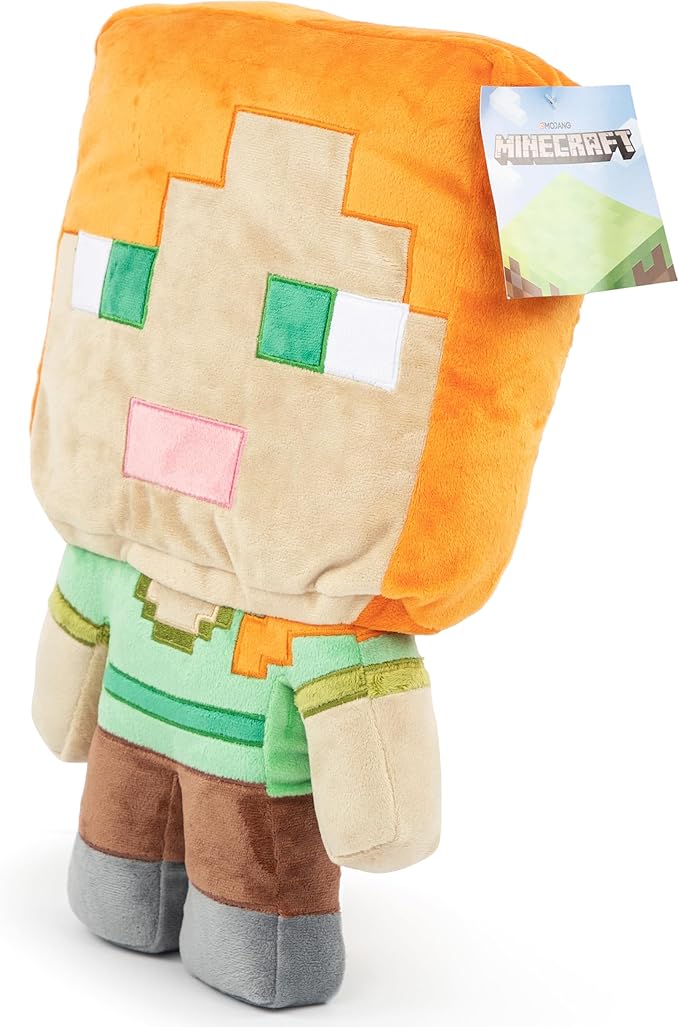 Jay Franco Plush Pillow Buddy Super Soft Polyester Microfiber | Mojang Minecraft Alex 16 inch (Official Product)
