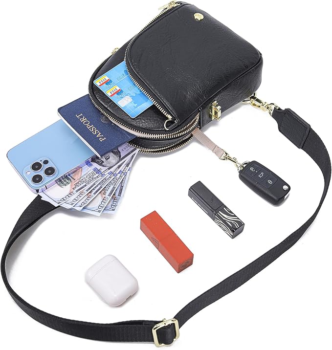 INICAT RFID Blocking Sling Bag, Anti Theft Crossbody Bag for Women Compact Travel Purses Leather