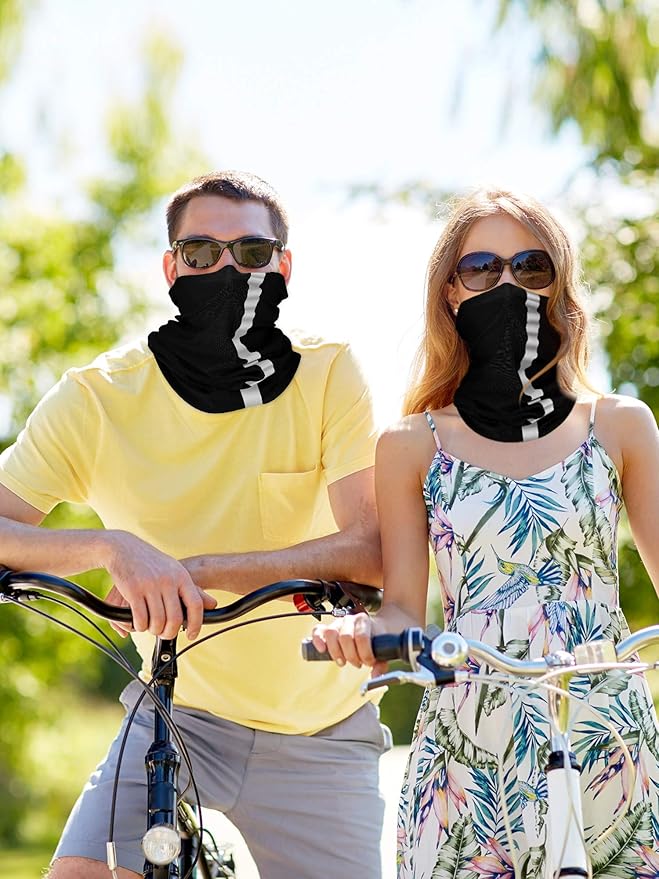 SATINIOR 8 Pcs Neck Gaiter Face Mask, Reflective Summer UV Protection Cooling Scarf Neon Breathable Bandana for Men Women