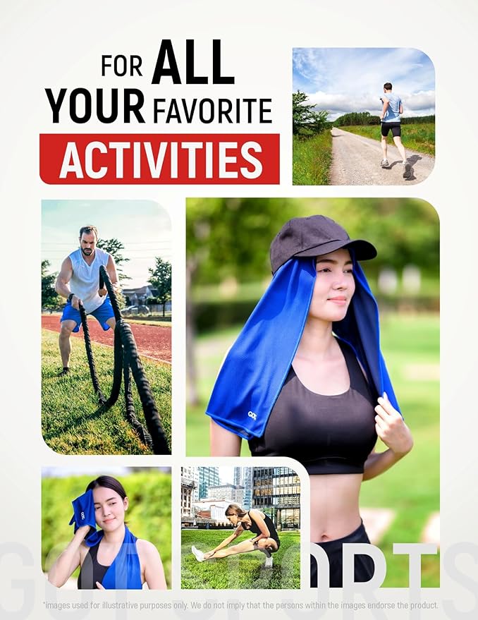 GOT Sports Cooling Towel (40" x 12") – Instant Cooling Neck & Face Wrap, Sweat Towel for Gym, Workout, Running & Extreme Heat