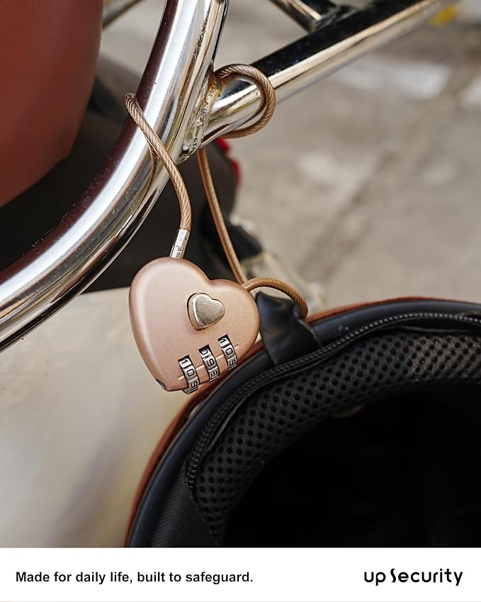 Cable Locks with Combination, Combo Lock with Cable, Small Padlock Combination, for Travel Luggage, Bag, Bike Helmet, Pet Cage, Cabinet, French Refrigerator Door, Pool Gate, Outdoor Fence