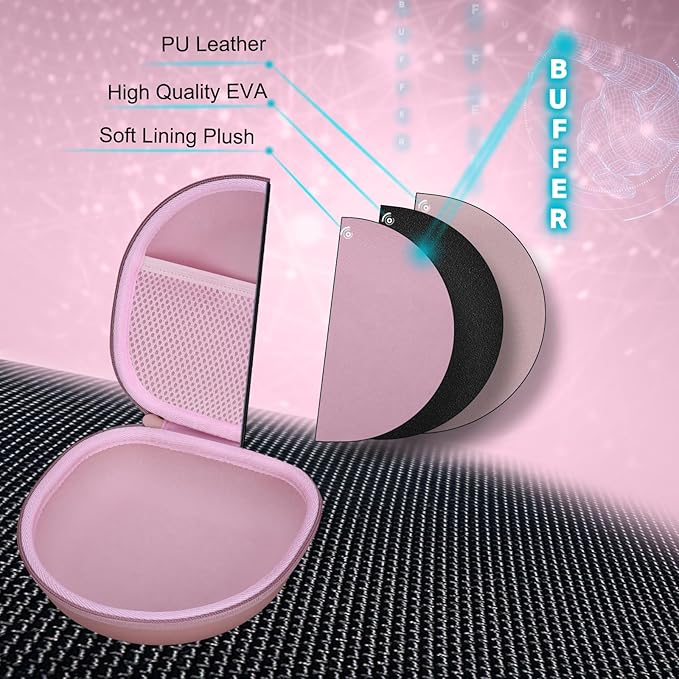 Headphone Case Compatible with JBL/Beats/BERIBES/Jlab/Picun/TOZO/KVIDIO/Soundcore Anker/Skullcandy Noise Cancelling Over-Ear Headphones, Pearl Pink