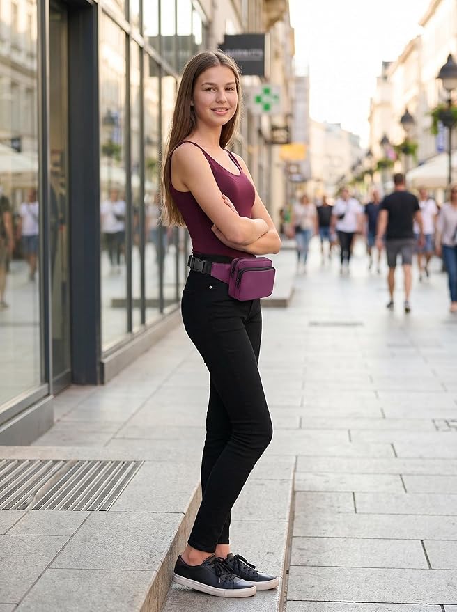 Fanny Pack Nylon Mini Belt Bag Everywhere Belt Bag for Women Water Repellent Waist Packs Crossbody Bags with Adjustable Strap
