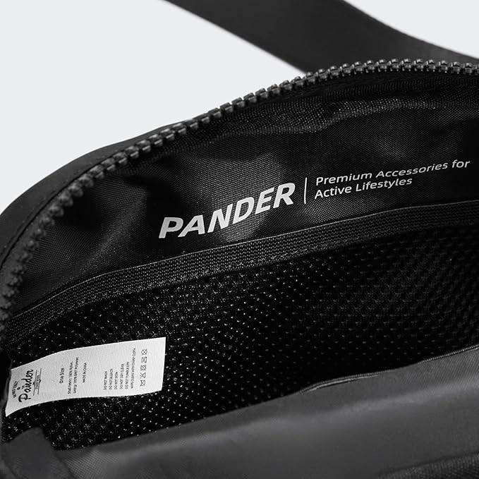 Pander Belt Bag Large 2L, Nylon Fanny Pack Purse for Women and Men with Adjustable Strap