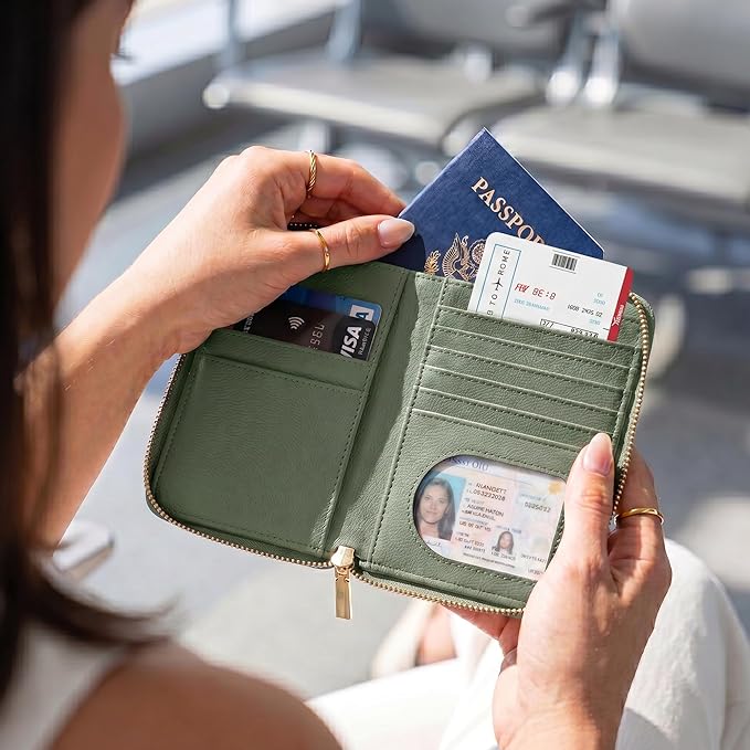 Beautiful Passport Holder for Travel with Wristlet Strap - All-in-One Wallet for Women with Card Slots and Tassel Keychain - Perfect RFID Blocking Case to Keep Your Travel Documents Organized & Safe