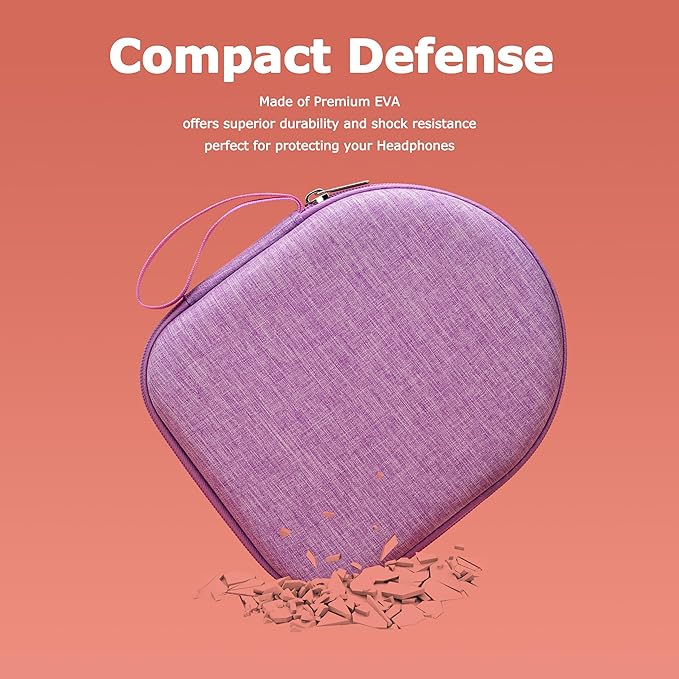 Ginsco Case Compatible with JBL Tune 510BT/520BT/500BT with Sony WH-CH520/510, Ultra-Slim Hard Shell Headphone Case for On Ear Headphones (Purple)