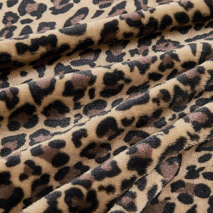 Edenleaf Leopard Print Blanket Fleece Throw for Bed Sofa Travel and Camping, Super Soft Cozy Fluffy Plush Cheetah Print Blanket for All Seasons 60"x80" (Mocha Brown)