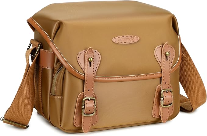 Padwa Lifestyle Khaki Sling Camera Bag - Waterproof Nylon Crossbody Photography Bags with Thick Shell,Fleece Compartments & Wide Padded Strap,Safety Protection for Photographers Camera,Lens & Drone