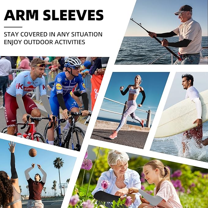 BHYTAKI Cooling Compression Arm Sleeves for Men Women,UPF50 UV Sun Protection Sleeves for Work Sport Tattoo Cover Up