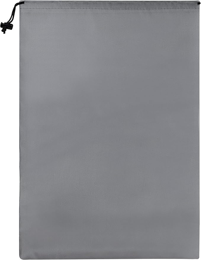 PALTERWEAR Drawstring Pouch with Toggle (12 x 16 Inch, 6 Pack, Grey) Nylon Cinch Bag for Travel, Gym, Shoes and Storage