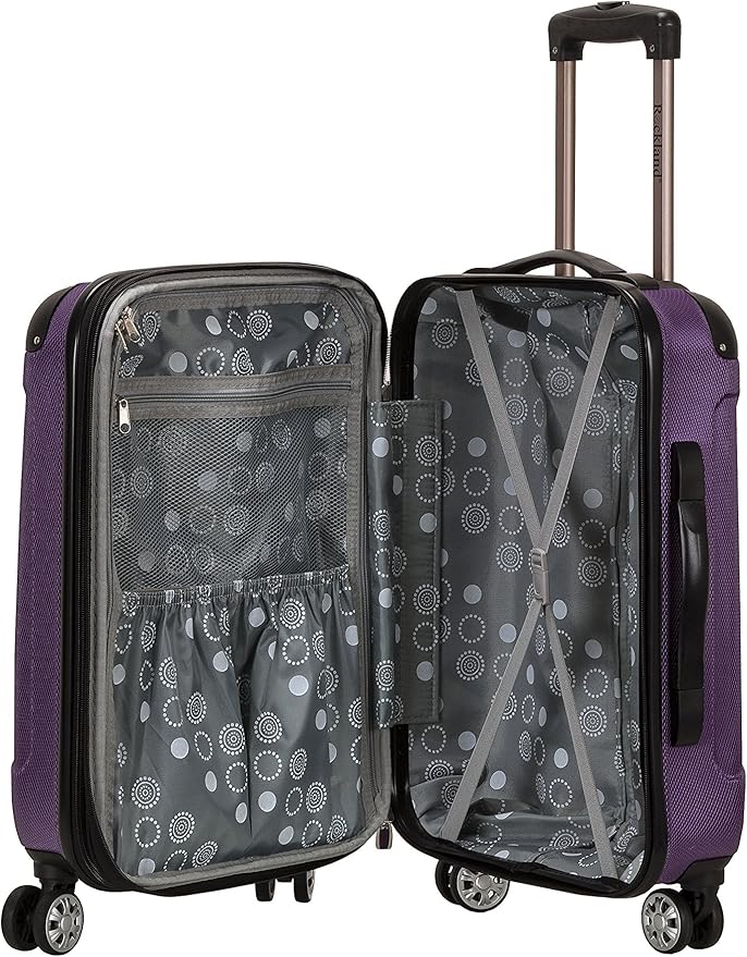 Rockland London Hardside Spinner Wheel Luggage, Carry-On 20", Purple