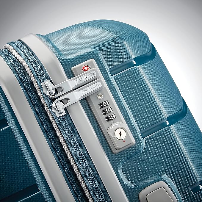 Samsonite Freeform 2-Piece Luggage Set - Carry-On & Large Checked Luggage with Dual Spinner Wheels - Durable Polypropylene Hardshell - TSA Lock, Airline-Approved - Expandable Hard Shell - Dark Teal
