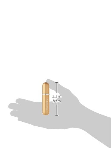 Travalo Classic HD Perfume Atomizer - Leak-Proof and TSA Approved for Air Travel - Reusable, Airtight, Easy-Fill Mini Pump Sprayer - Lightweight, Elegant Design w/Volume Window - Gold 0.17oz