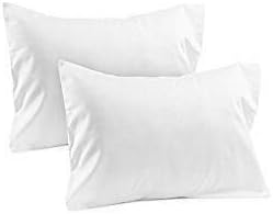 Travel Pillowcase 13x18 500 Thread Count Egyptian Cotton Set of 2 Toddler Pillowcase Zipper Closer 100% Egyptian Cotton (Toddler Travel 13x18 Zipper, White)
