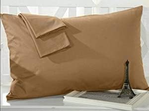 Travel Pillowcase 12x16 500 Thread Count Egyptian Cotton Set of 2 Toddler Pillowcase Zipper Closer 100% Egyptian Cotton (Toddler Travel 12x16 Zipper, Taupe Solid)