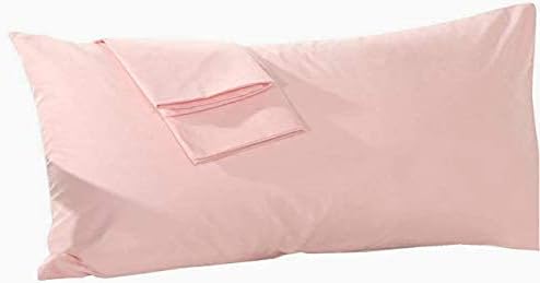 Travel Pillowcase 14x20 500 Thread Count Egyptian Cotton Set of 2 Toddler Pillowcase Zipper Closer 100% Egyptian Cotton (Toddler Travel 14x20 Zipper, Baby Pink Solid)