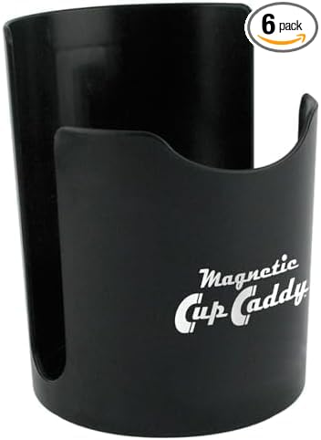 Master Magnetics Magnetic Cup Holder - Caddy for Bottles, Glasses, and Cans - Fits on Fridge, Lawnmower, Forklift, Cart, or Ladder - Heavy-Duty Magnet, (Pack of 6)