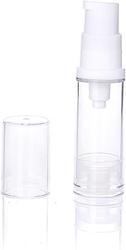 Wresty 12 Pcs Vacuum Lotion Bottles Plastic Empty Airless Pump Bottles Travel DIY Cosmetic Cream Pump Bottles Makeup Foundation Toiletries Liquid Vacuum Container (10ml)
