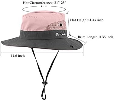 Women's Summer Sun-Hat Ponytail - Outdoor UV-Protection Mesh Wide Brim Foldable Hat with Ponytail Hole