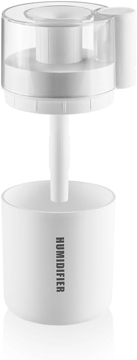 Portable Mini Humidifier, 180ml USB Small Humidifier for Bedroom, Car, Office Desk, Travel & Indoor Plants, 2 Mist Modes, Super Quiet (C-White)