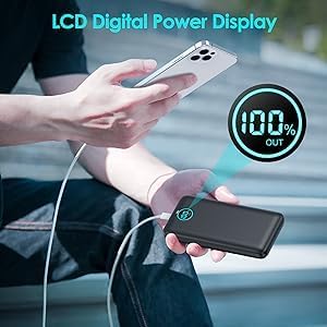 Portable Charger 40,800mAh Power Bank,25W PD QC 4.0 Fast Charging Portable Phone Charger with Built-in Cables,LCD Display USB C Travel Essentials Battery Pack for iPhone 17/16/15/14,Android Samsung