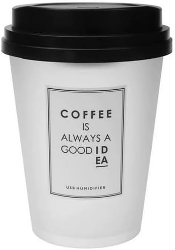 Cool Mist Humidifiers, USB Humidifier 300ml Coffee Cup Low Noise Auto Off Compact Lightweight Space Saving Mini Humidifier for Car Home Office (White)