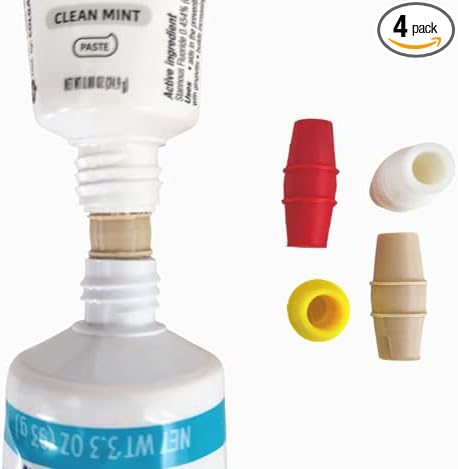 4PCs, Travel Packing for Toothpaste, Lotion, Perfect Adapter to Refill Travel Size Tubes – Universal Fit
