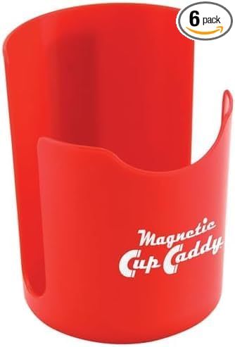 Master Magnetics Magnetic Cup Holder - Caddy for Bottles,Glasses,and Cans - Fits on Fridge,Lawnmower,Forklift,Cart,or Ladder - Heavy-Duty Magnet,(Pack of 6)
