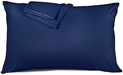 Travel Pillowcase 13x18 500 Thread Count Egyptian Cotton Set of 2 Toddler Pillowcase Envelope Closer 100% Egyptian Cotton (Toddler Travel 13x18 Envelope, Navy Blue)