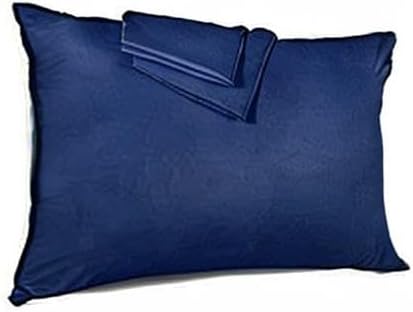 Youth Pillowcase 16x22 500 Thread Count Egyptian Cotton Set of 2 Toddler Pillowcase Zipper Closer 100% Egyptian Cotton (Toddler Travel 16x22 Zipper, Navy Blue Solid)