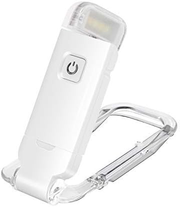 HONWELL Rechargeable Clip On LED Book Light, 3 Brightness Levels Dimmable Bookmark Light for Eye-Protection, Portable Reading Lamp for Bookworms, Travel (White)