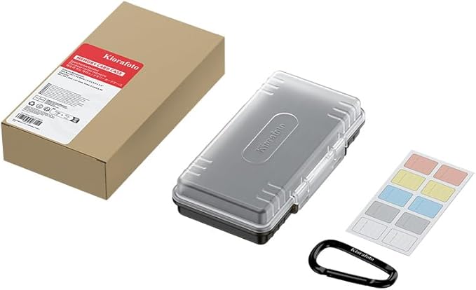 Kiorafoto Memory Card Case for SD Cards,40 Slots Durable Water-Resistant SD Card Holder Case for 40 SD SDHC SDXC Cfexpress Type A PSV PS Vita Camera Memory Cards Storage Organizer - Transparent