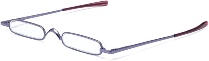 Viseng Slim Mini Metal Reading Glasses Compact Lightweight Portable Readers with Glasses Case for Reading Case,Gold+Purple+Red+2.25