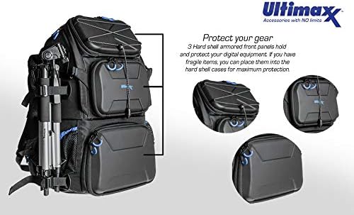 Ultimaxx Extra Large Camera DSLR/SLR Backpack for Nikon, Canon, Sony, Panasonic, Pentax, Olympus, and Fuji Cameras—an Outdoor Hiking/Travelling Backpack with 15.6 Laptop Compartment