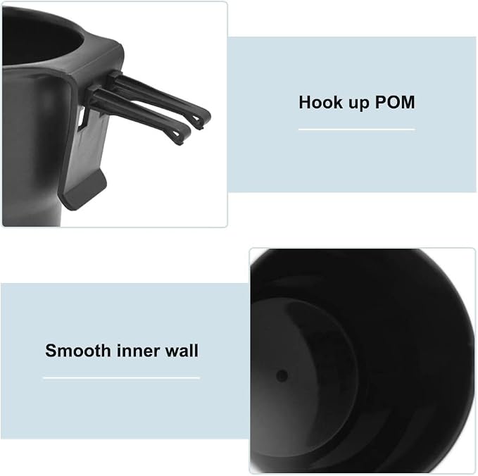MiOYOOW Car Cup Holder Hook, Wear-Resistant Auto Drink Holder 3.54'' Caliber Window Door Cup Holder with Ventilation Clip for Coffee Water Bottles Key Coin Brown