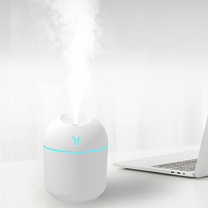 2 Mist Modes,Auto Shut-Off,Super Quiet,7 Color Nightlight Portable Mini Humidifier,Easy to Clean & Fill,USB Charging Travel Humidifier for Car Home Desktop Office