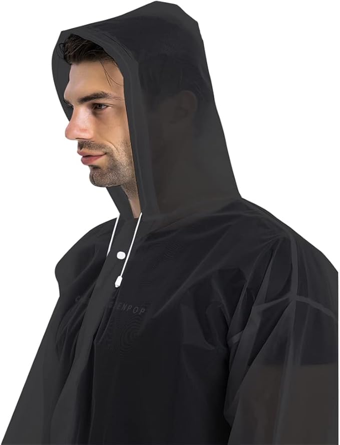 COOY Rain Coats (2 Pack) - Reusable EVA Rain Ponchos For Adults Rain Jackets Raincoats For Men Women