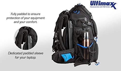 Ultimaxx Extra Large Camera DSLR/SLR Backpack for Nikon, Canon, Sony, Panasonic, Pentax, Olympus, and Fuji Cameras—an Outdoor Hiking/Travelling Backpack with 15.6 Laptop Compartment
