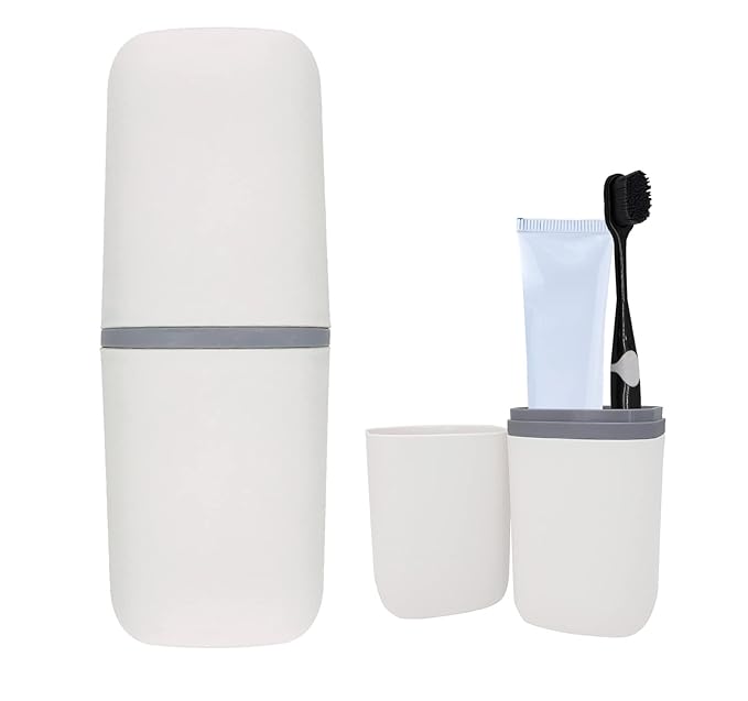 Toothbrush Travel Case, Travel Toothbrush Cup Holder Portable Toothbrush Travel Container Portable Toothpaste Storage Travel Toothbrush Holder for Camping Business School Trip Home