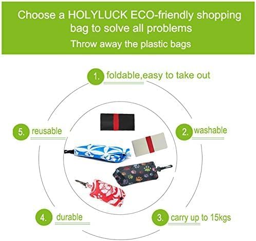 HOLYLUCK Reusable Grocery Bags,Heavy Duty Foldable Shopping Tote Bag (Standard, 3 Maze)
