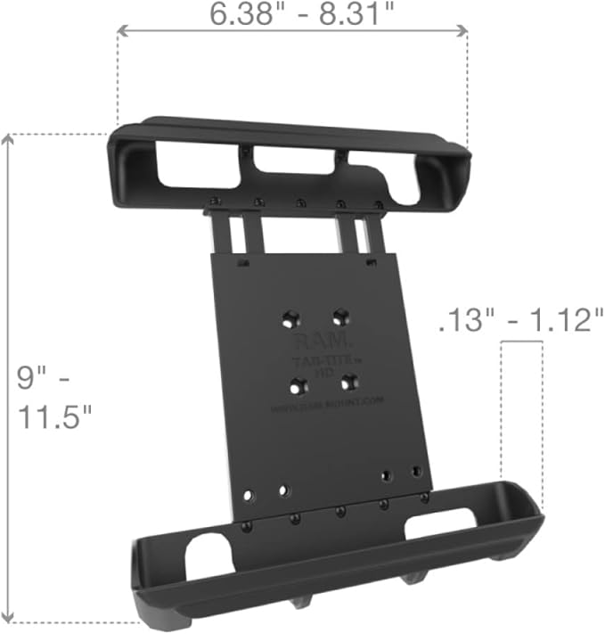 RAM MOUNTS Tab-Tite Tablet Holder for iPad and 10" Tablets with Case, Spring-Loaded Universal Cradle with AMPS Mounting Compatibility RAM-HOL-TAB8U