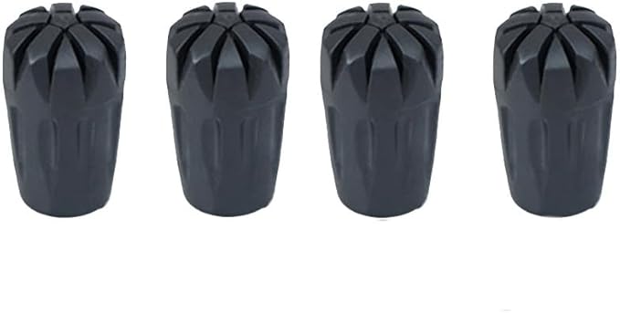 Walking Stick Tips Rubber 4pcs Trekking Pole Tips Replacement- Rubber Feet for Hiking Poles, Walking Sticks, Trekking Poles | Rubber Tip for Walking Sticks Hiking Trekking Poles Boot Tips Rubber Feet