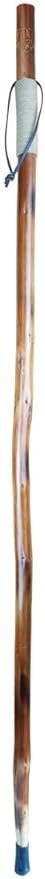 SE Survivor Series 55" Hand-Carved Grizzly Bear Hiking Stick - Durable Pine Wood, Weatherproof, Rope-Wrapped Handle, Steel Spike, Removable Rubber Tip for Trekking & Walking